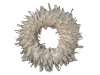 Věnec světle růžový z peří pozlacený 34cm